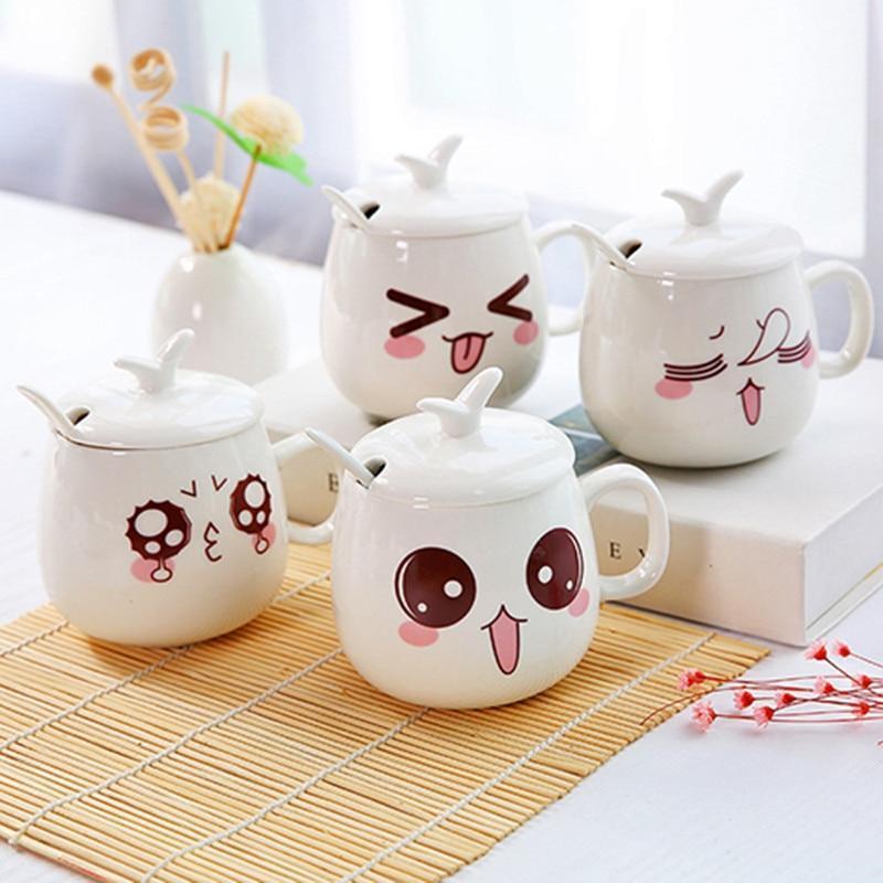 Cute Ceramic Mugs With Kawaii Faces