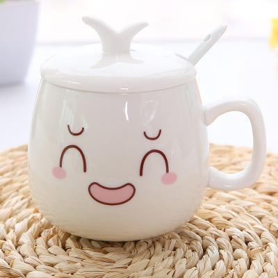 Cute Ceramic Mug With Kawaii Face