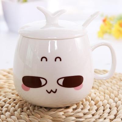 Cute Ceramic Mug With Kawaii Face