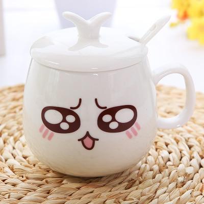 Cute Ceramic Mug With Kawaii Face