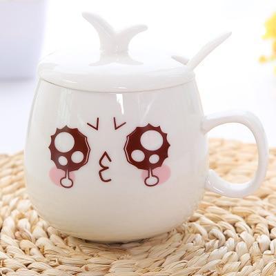 Cute Ceramic Mug With Kawaii Face