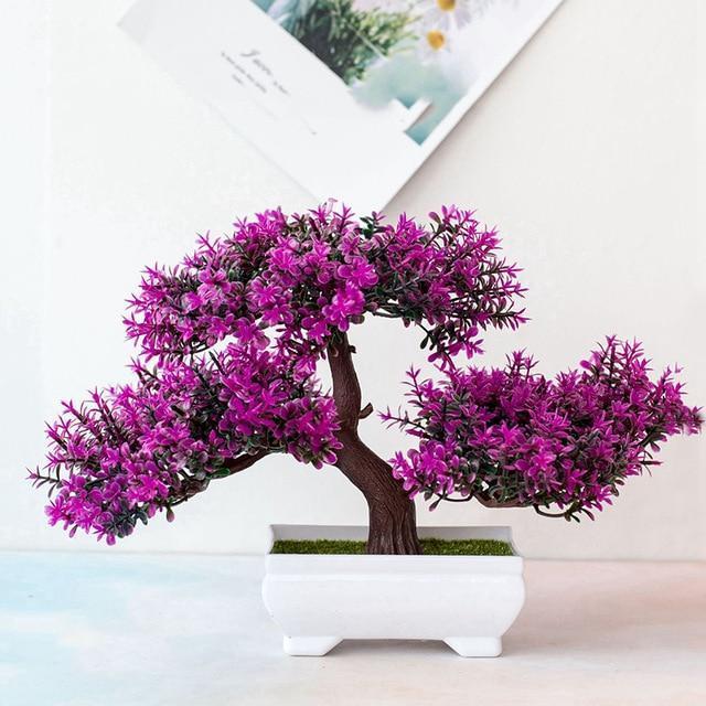 Kawaii Purple Artificial Cherry Blossom Bonsai Tree