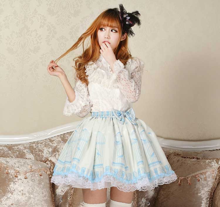 Girl Wearing Our Kawaii Sweet Lolita Nightingale Skirt