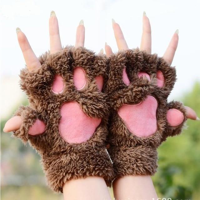 Kawaii Brown Animal Paw Mittens