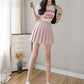 Kawaii Pink High Waist Pleated Skort