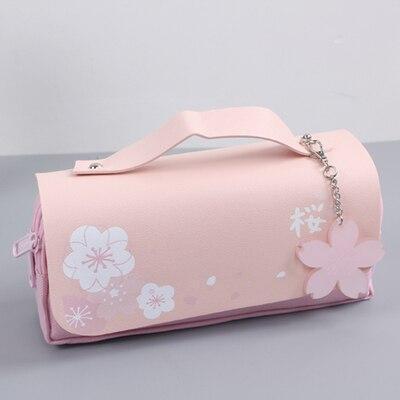 Kawaii Sakura Cherry Blossom Pencil Bag in Pink