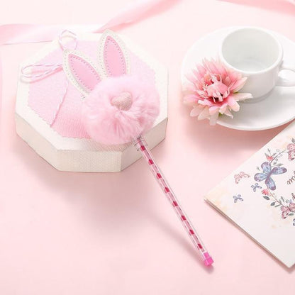 Kawaii Pink Plush Bunny Gel Pen