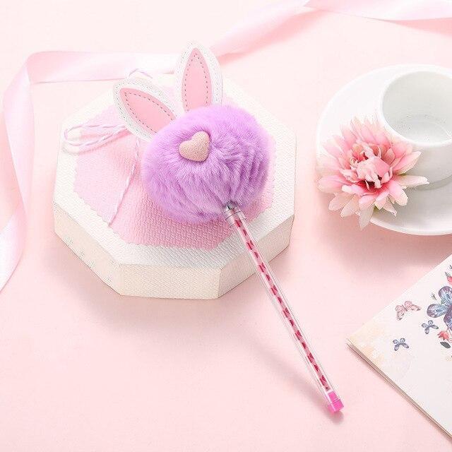 Kawaii Purple Plush Bunny Gel Pen