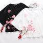 Kawaii White and Black Cherry Blossom Shirts