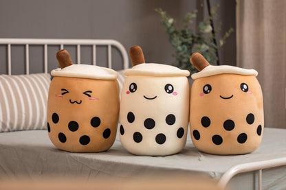 Kawaii Boba Tea Plushies in Different Colors and Styles