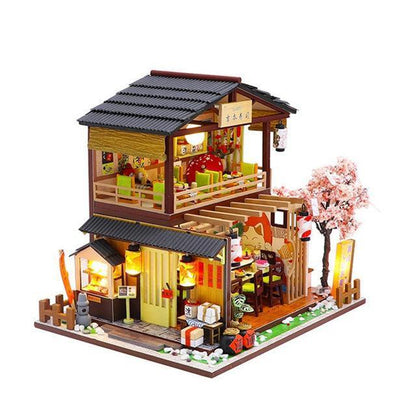 Side View of Japanese "Sushi Restaurant" Dollhouse Kit
