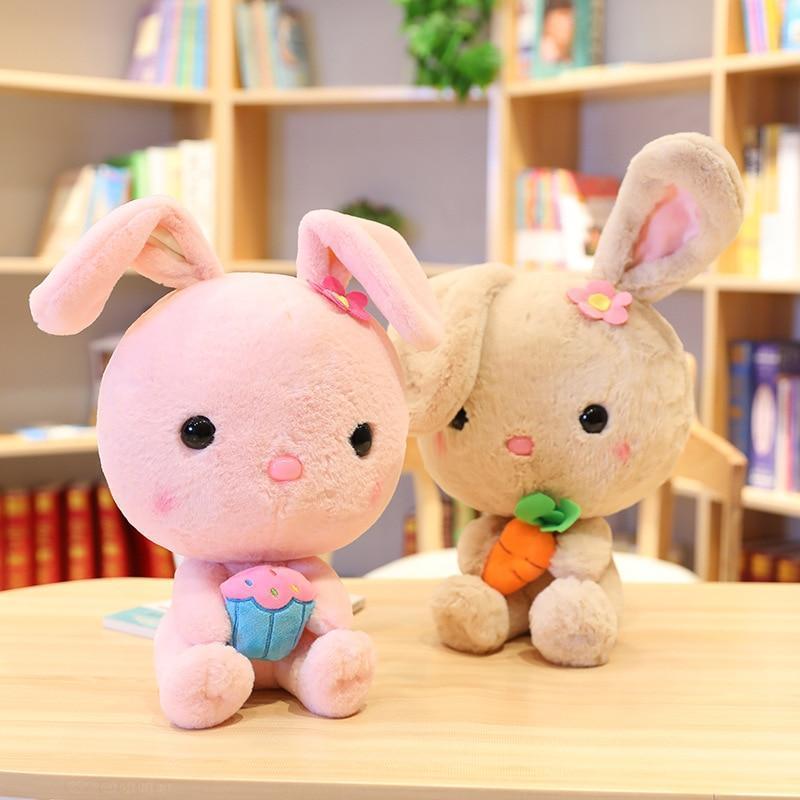 Kawaii Bunny Plushie in Pink and Light Brown