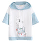 Kawaii Shiba Inu Hoodie T-Shirt in Blue