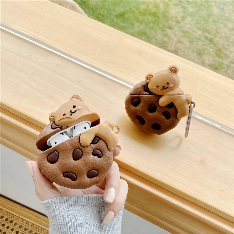 Cute Chocolate Chip Bear AirPods Cases