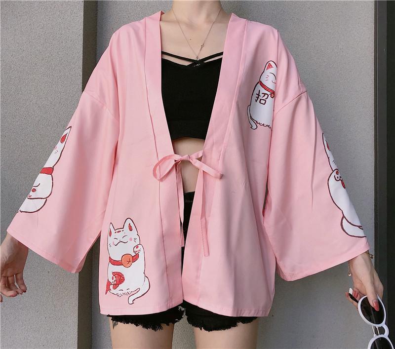 Maneki Neko Pink Kimono