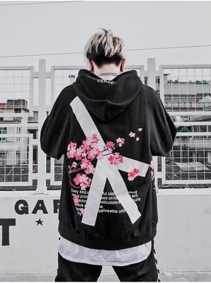 Kawaii Black Cherry Blossom Hoodie