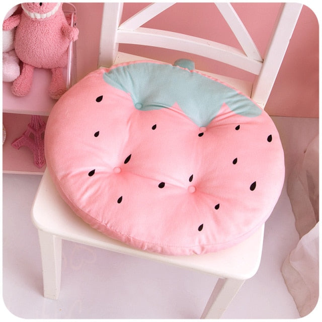 Kawaii Strawberry Fruit Chair Cushion