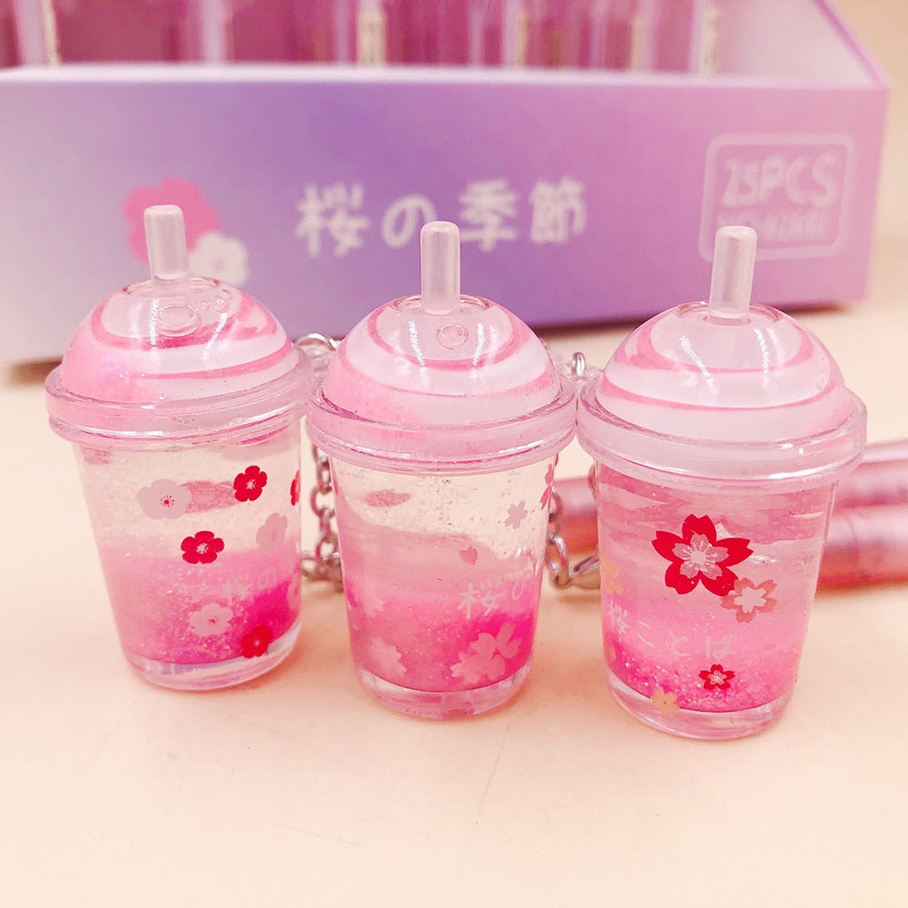 Kawaii Sakura Milk Tea Gel Pel Pendant