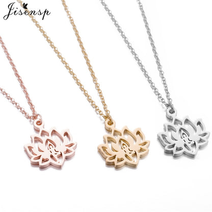 Lotus Flower Pendant Necklaces