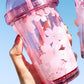 Kawaii Pink Sakura Cherry Blossom Water Cup Up Close