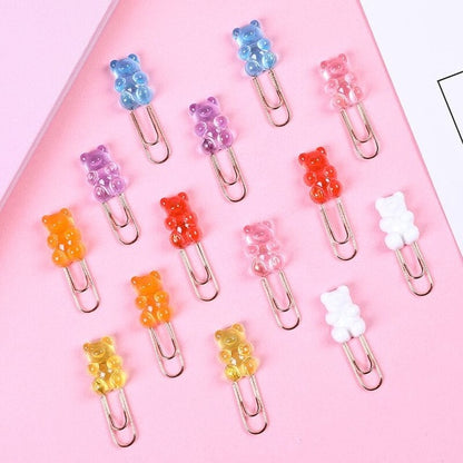 Kawaii Gummy Bear Paper Clips in Several Different Colors