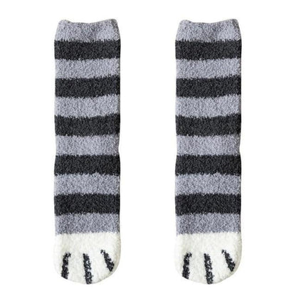 Kawaii Grey and Black Cat Feet Socks