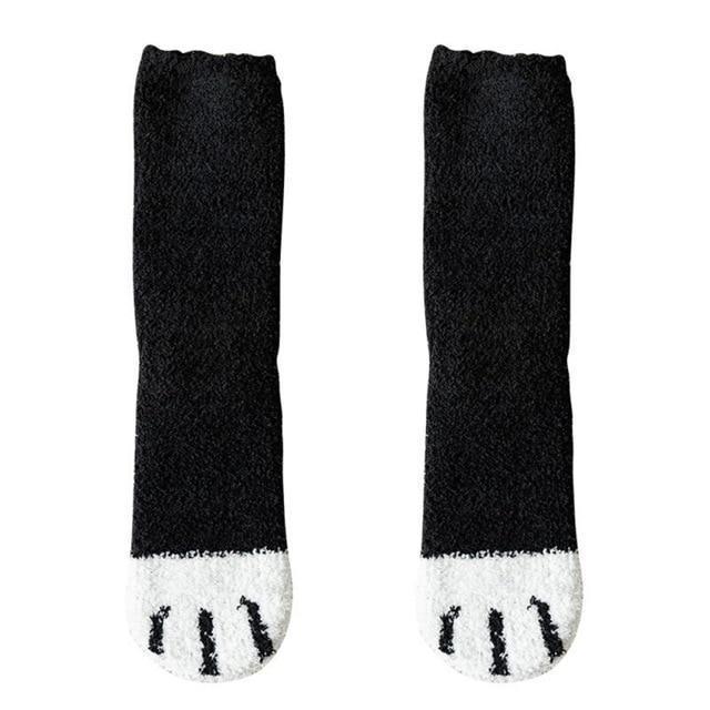 Kawaii White and Black Cat Feet Socks
