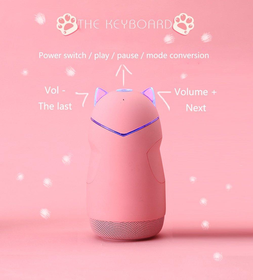 Kawaii Pink Cat Bluetooth Speaker Volume Control