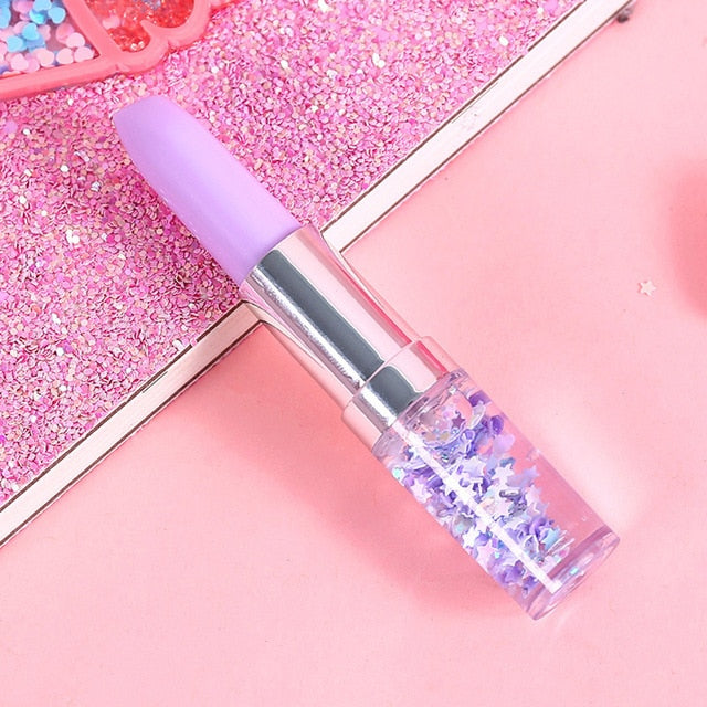 Kawaii Purple Lipstick Glitter Pen