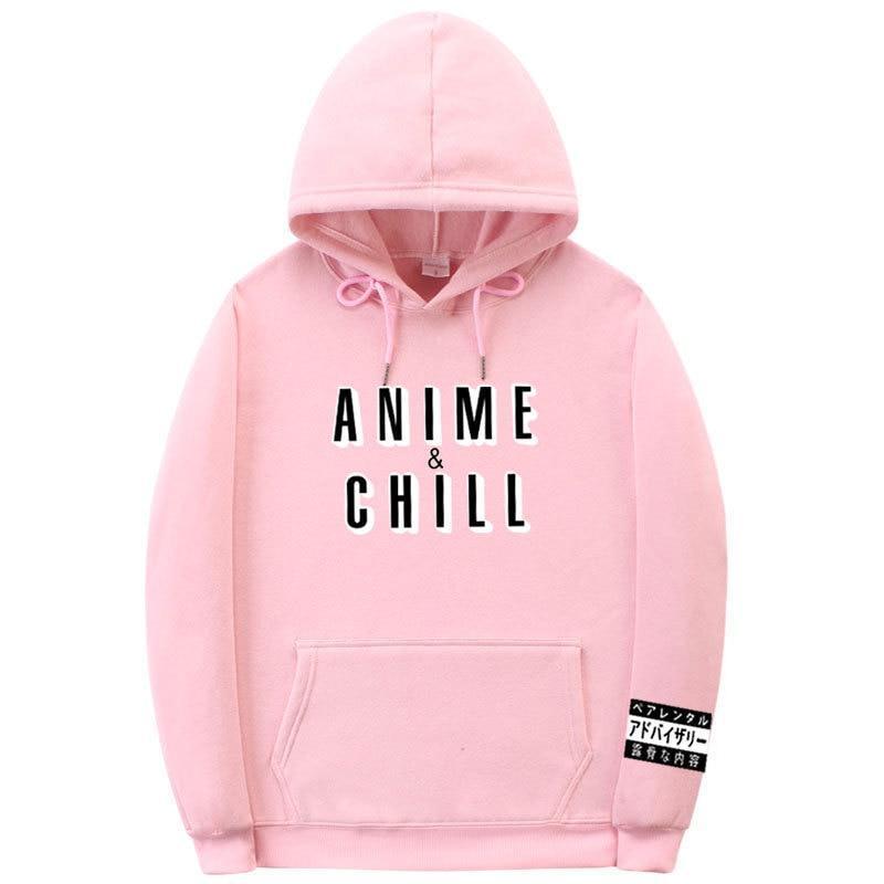 Pink "Anime and Chill" Hoodie