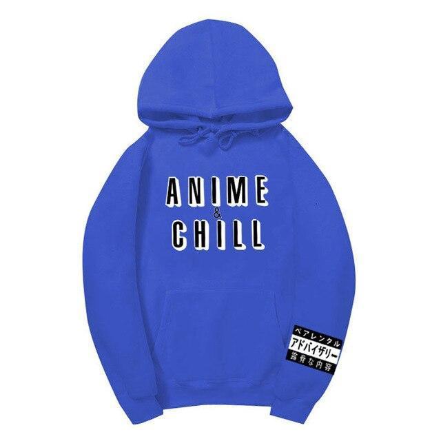 Blue "Anime and Chill" Hoodie