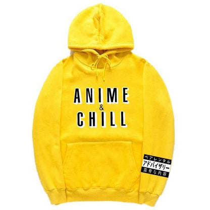 Yellow "Anime and Chill" Hoodie