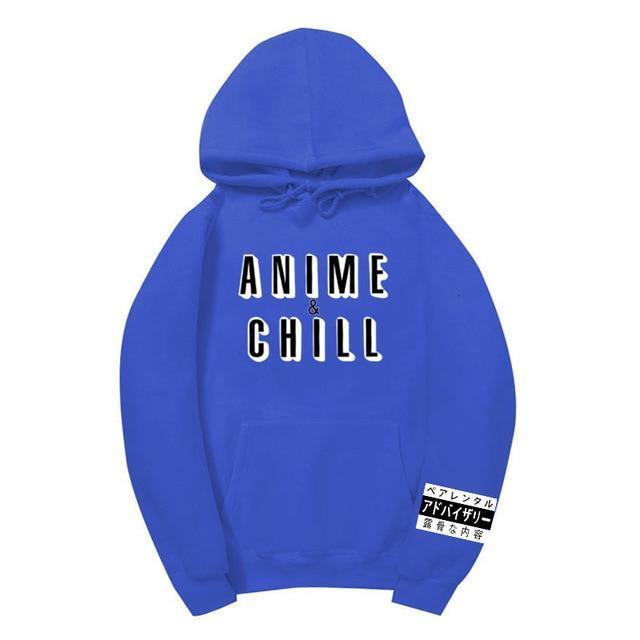 Blue "Anime and Chill" Hoodie