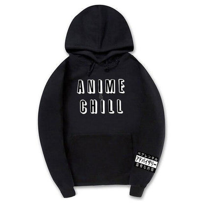 Black "Anime and Chill" Hoodie