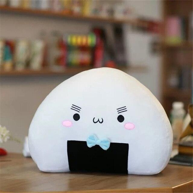 Kawaii Onigiri Plushie With Blue Bow Tie