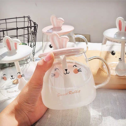 Kawaii Bunny Glass Mugs