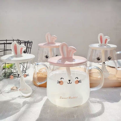 Kawaii Bunny Glass Mugs