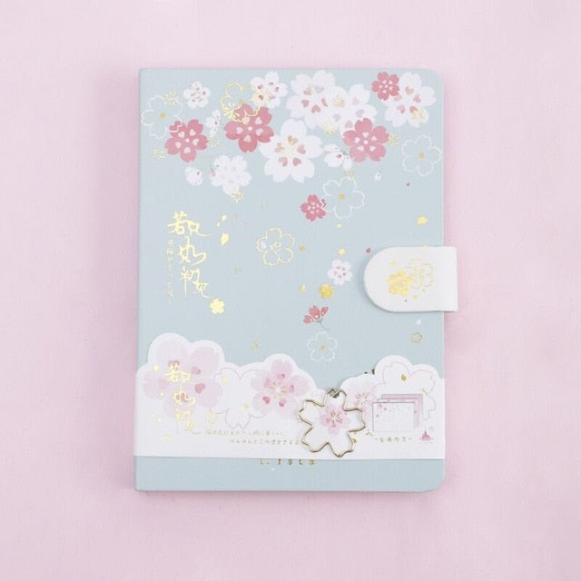 Kawaii Blue Sakura Cherry Blossom Diary