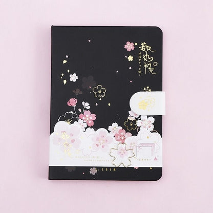 Kawaii Black Sakura Cherry Blossom Diary