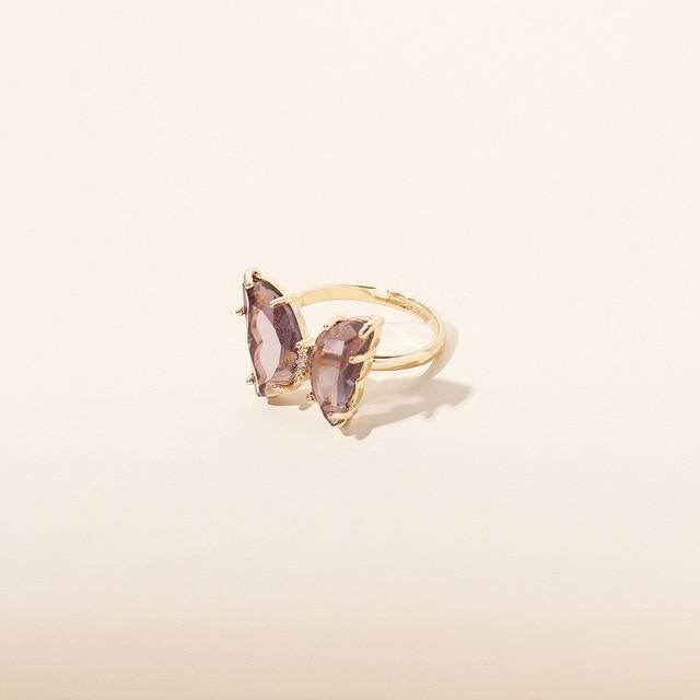 Kawaii Crystal Butterfly Ring
