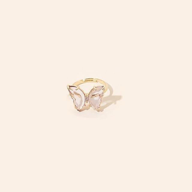 Cute Crystal Butterfly Ring