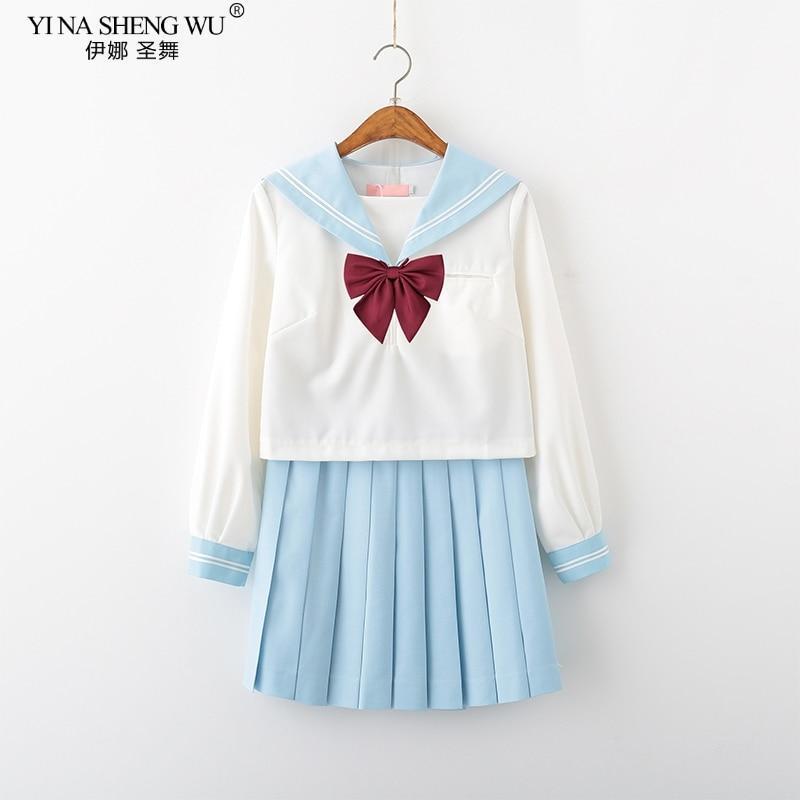 Kawaii Pastel Blue Japanese School Uniform Set