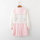 Back View of Kawaii Pink and White Japanese School Uniform Set