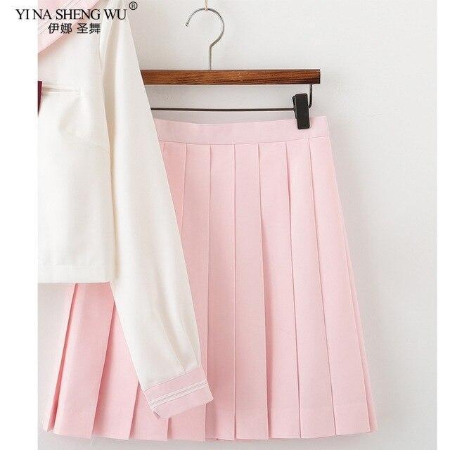 Kawaii Japanese School Uniform Pink Skirt