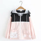 Kawaii Black and Pink Pastel Neko Hoodie