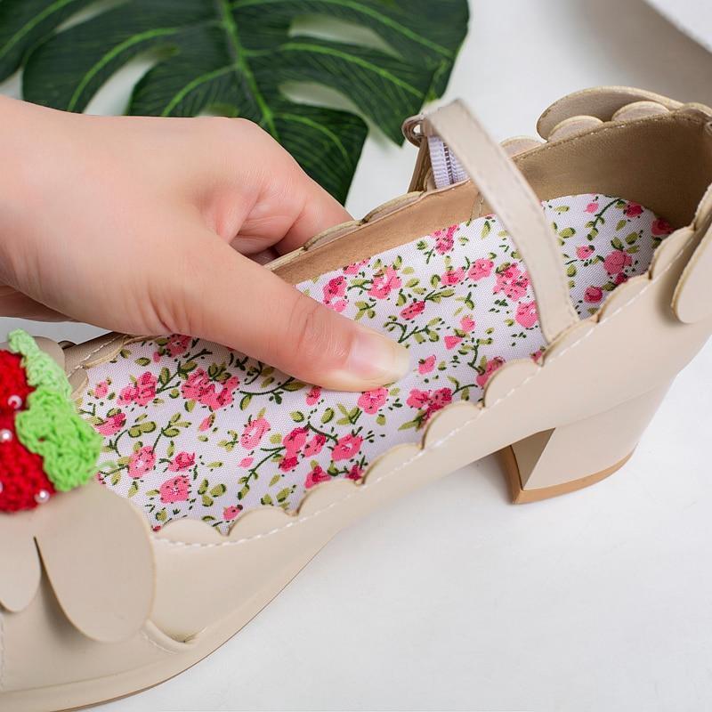 Kawaii Princess Lolita Strawberry Mary Jane Shoes Lining