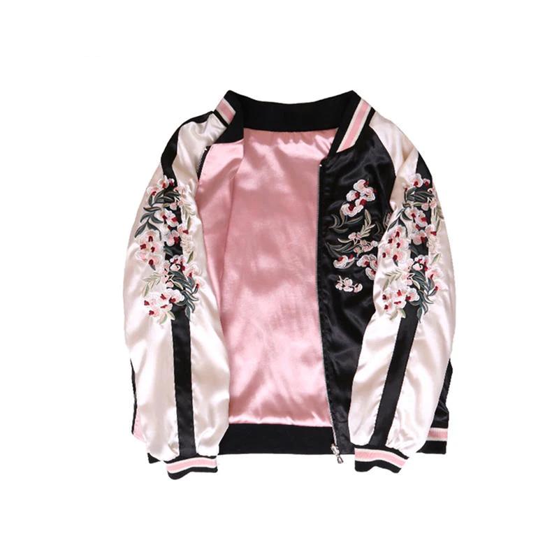 White, Black, and Pink Reversible Embroidered Jacket