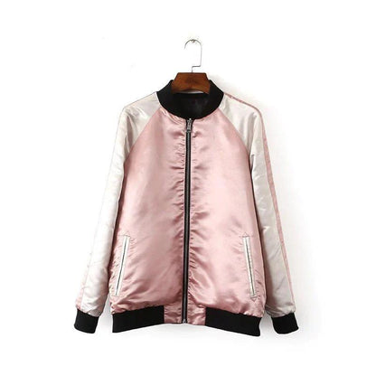 Pink and White Reversible Embroidered Jacket