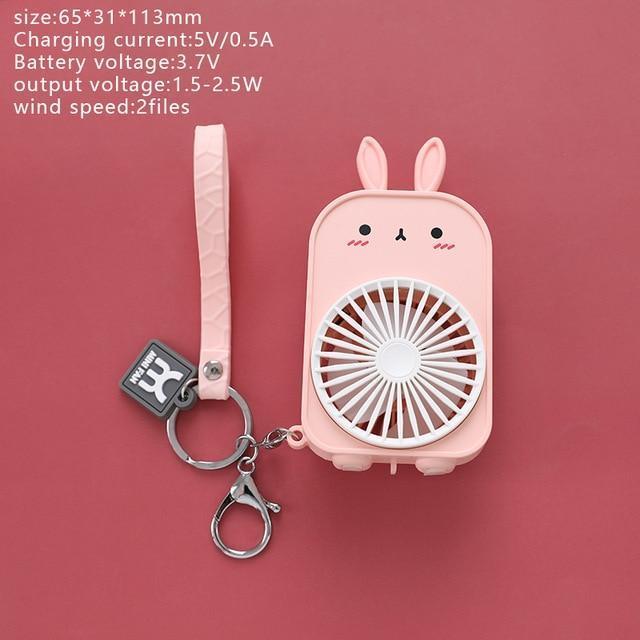 Kawaii Bunny Pocket Fan in Pink