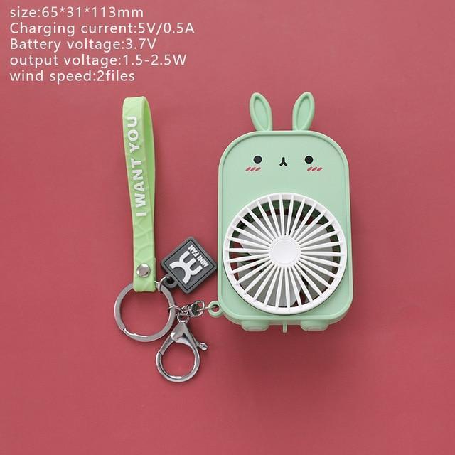 Kawaii Bunny Pocket Fan in Green